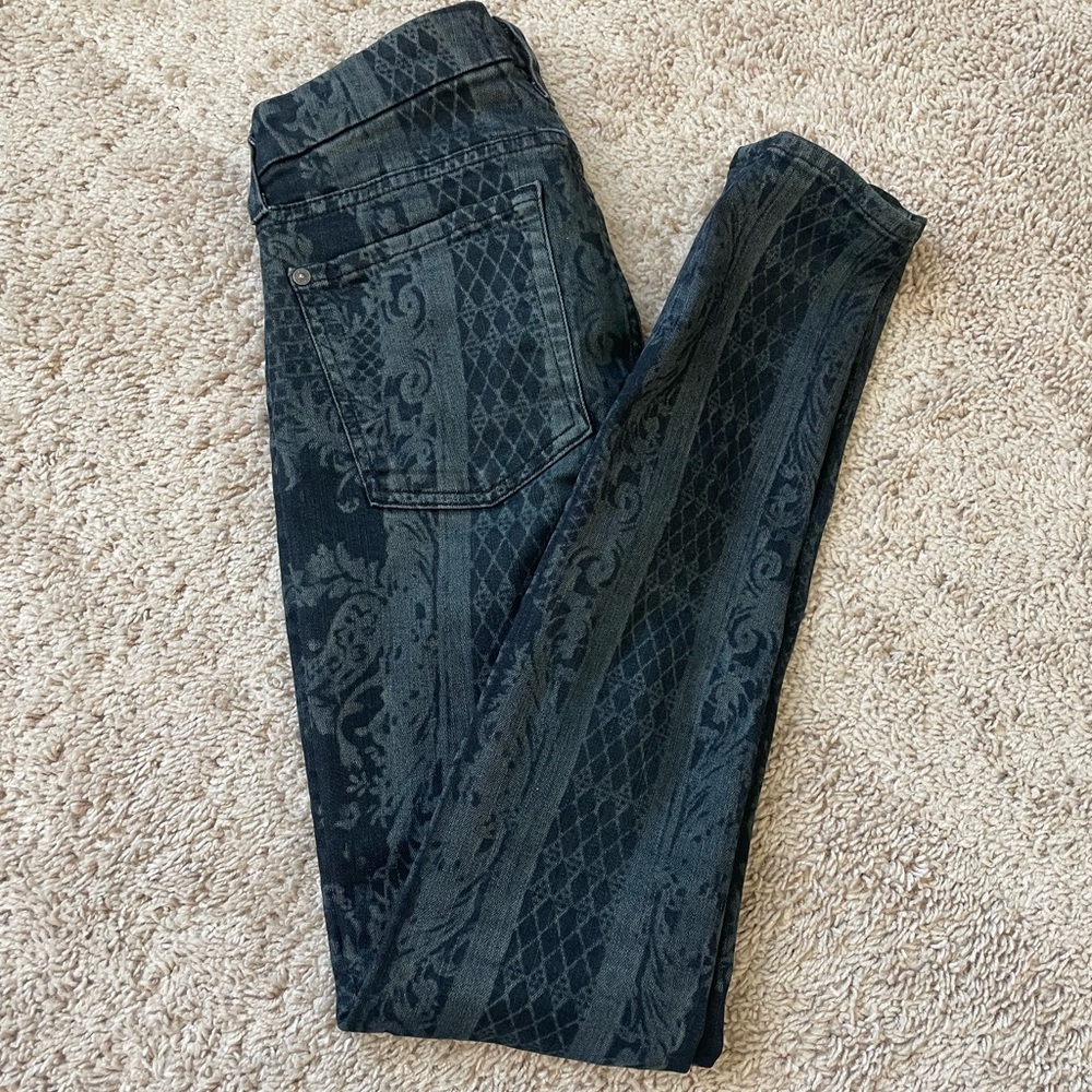 7 For All Mankind Printed Skinny Jeans